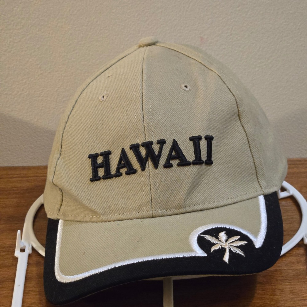 Surfware Hawaiian Classics Hawaii Baseball Cap Tan Black Palm Tree OSFA Hat